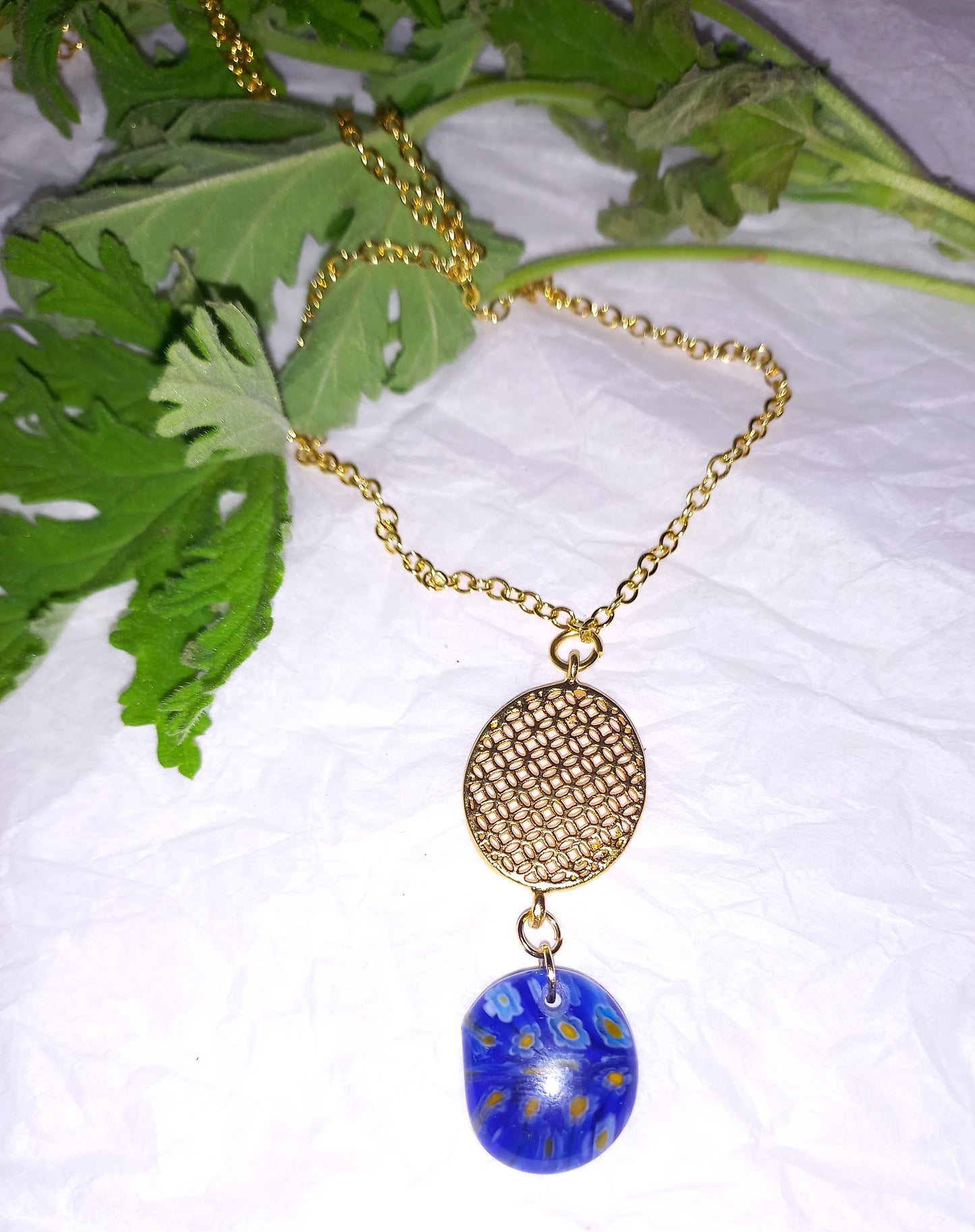 oval glass necklace