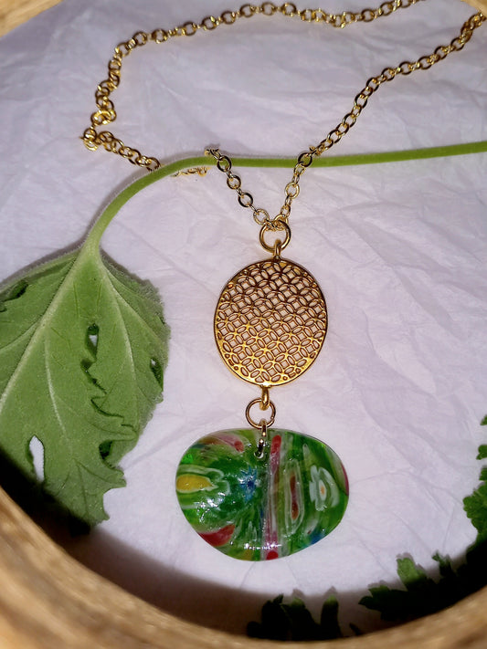 oval glass necklace