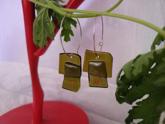 olive green earring
